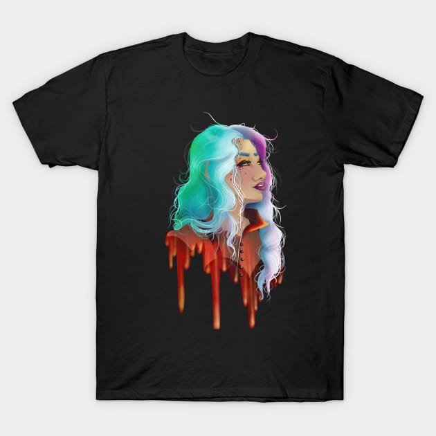 Drippy Dreamy Portrait T-Shirt by Labrattish